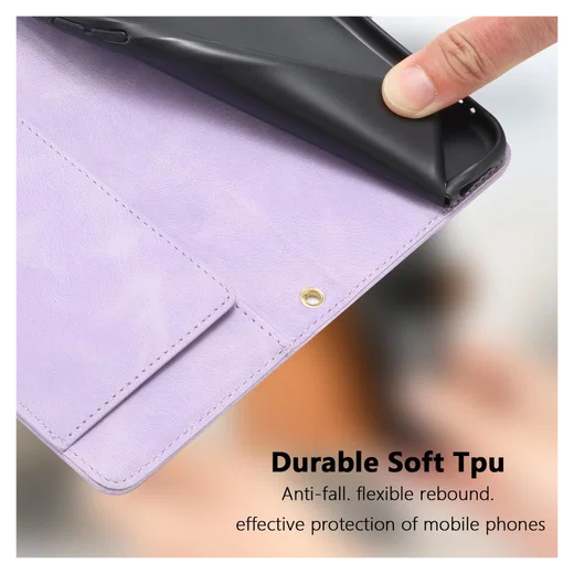 Samsung Galaxy A36 Hoesje Tulpen Book Case met Pasjeshouder Paars afbeelding 9