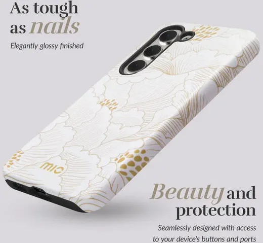 MIO MagSafe Samsung Galaxy A16 Hoesje Hard Shell Back Cover White Roses afbeelding 2