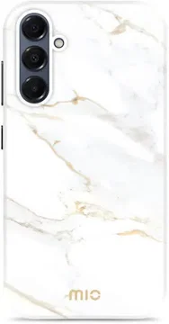 MIO MagSafe Samsung Galaxy A16 Hoesje Hard Shell Back Cover White Marble