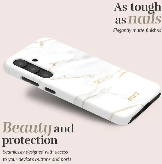 MIO MagSafe Samsung Galaxy A16 Hoesje Hard Shell Back Cover White Marble afbeelding 2