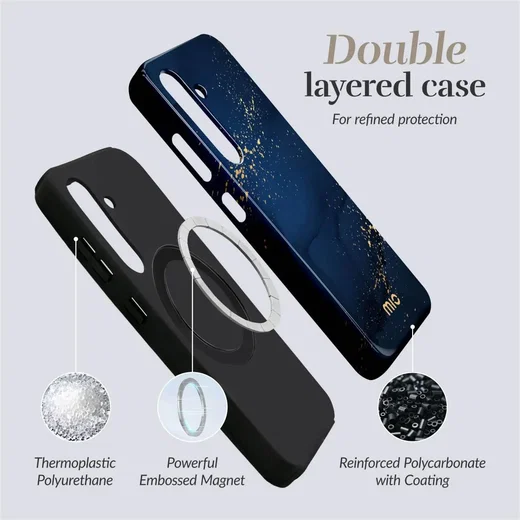 MIO MagSafe Samsung Galaxy A36/A56 Hoesje Hard Shell Back Cover Midnight Sparkle afbeelding 5