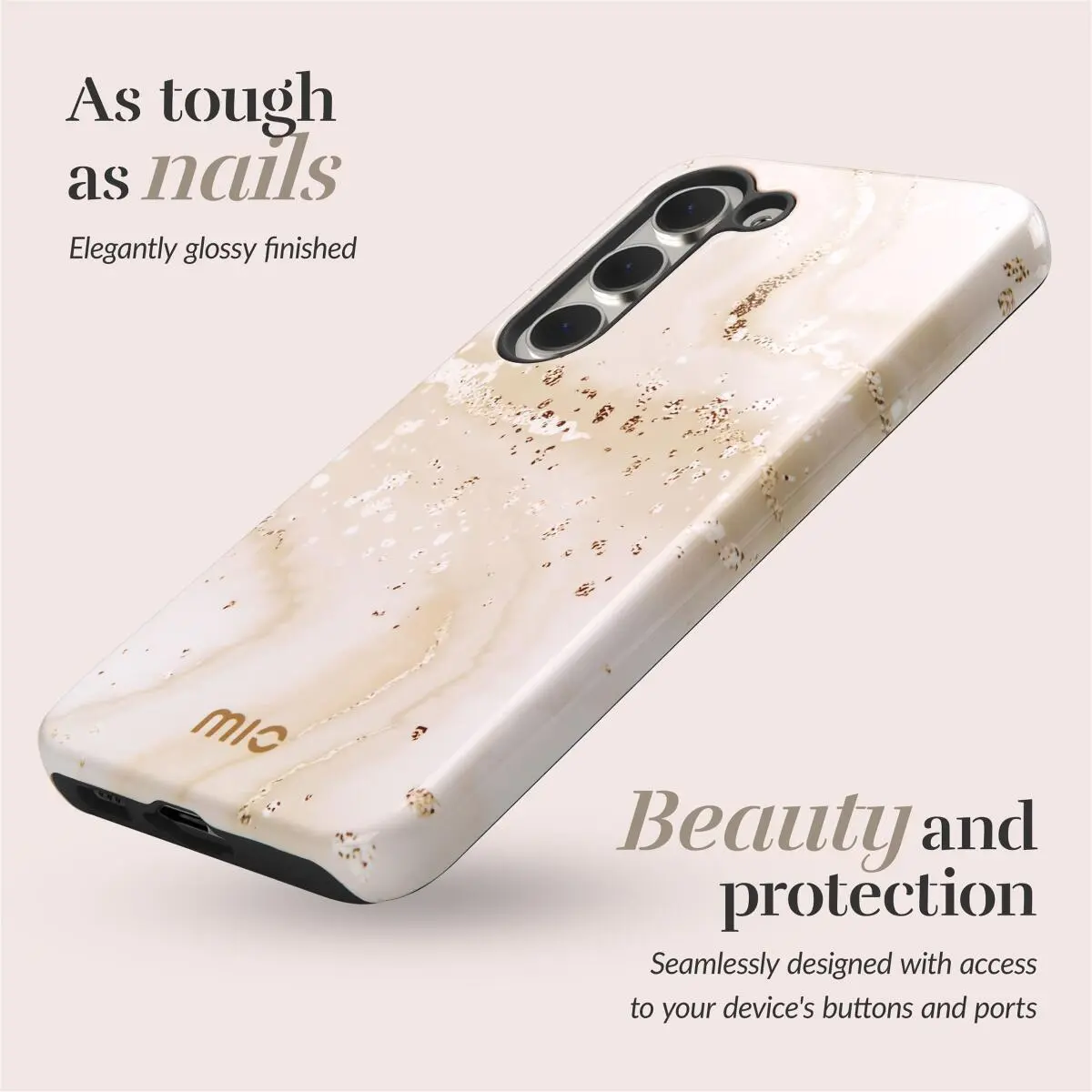MIO MagSafe Samsung Galaxy A36/A56 Hoesje Hard Shell Back Cover Gold Marble afbeelding 2