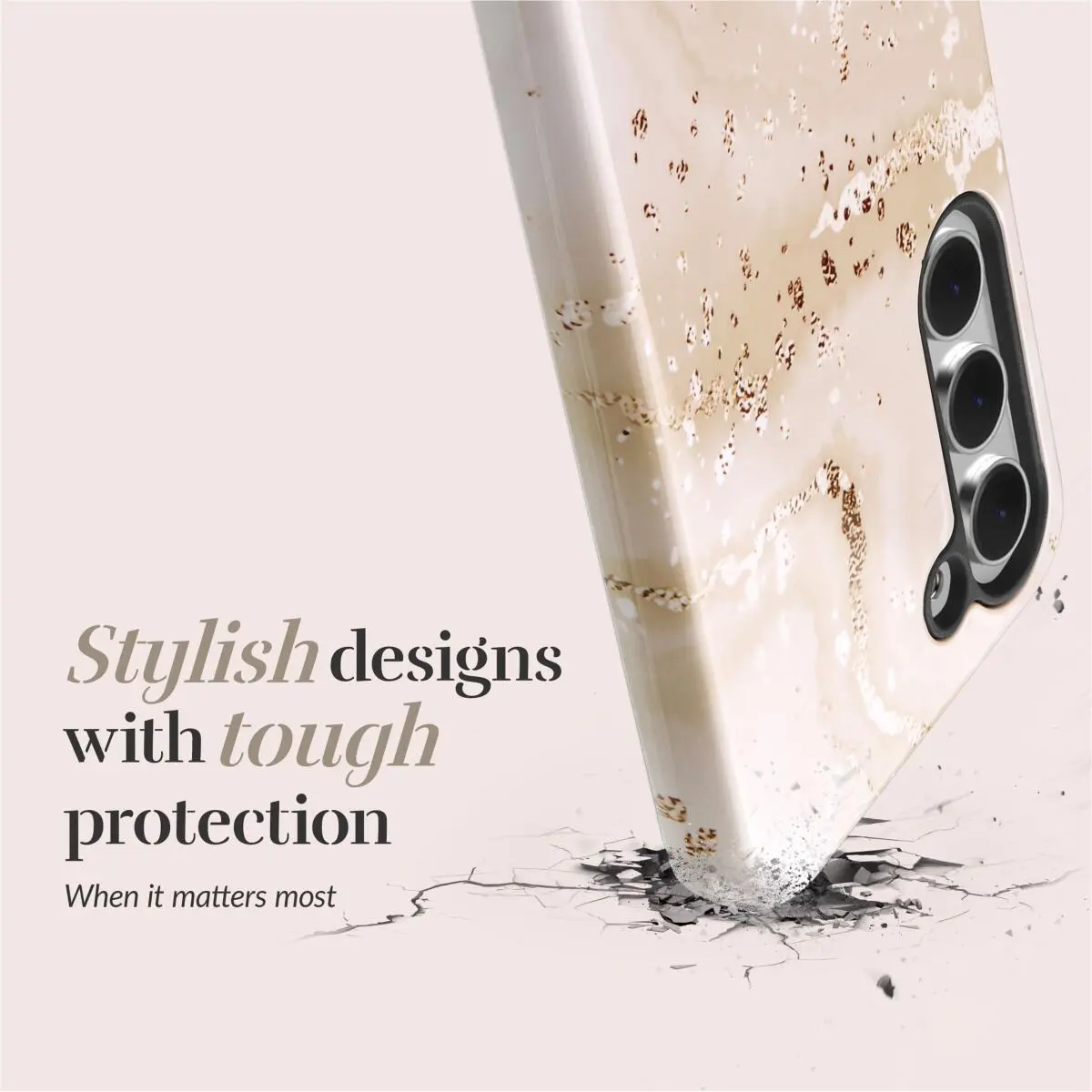 MIO MagSafe Samsung Galaxy A36/A56 Hoesje Hard Shell Back Cover Gold Marble afbeelding 3