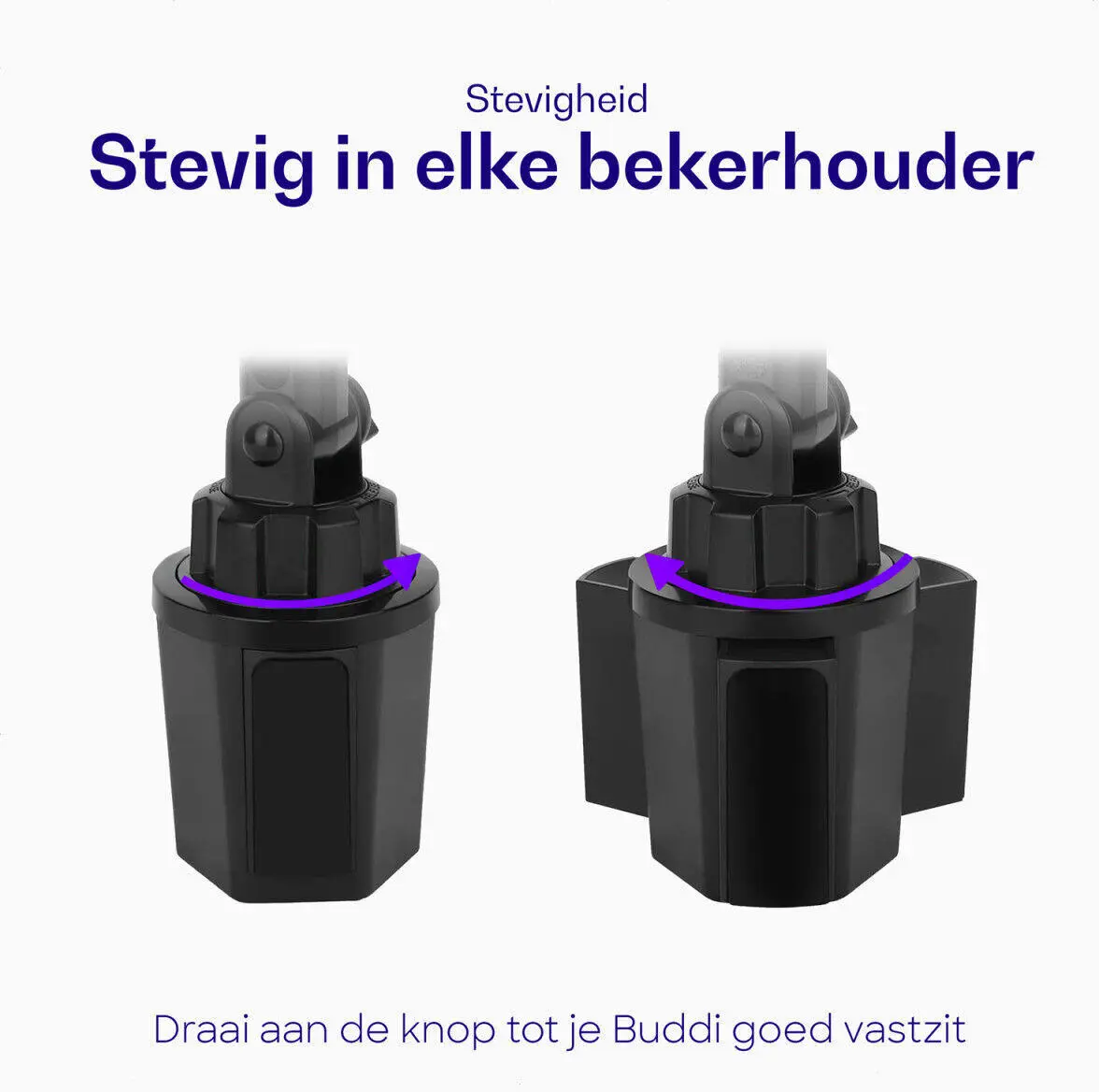 Buddi Way Universele Telefoonhouder Auto met Oplader voor Bekerhouder afbeelding 3