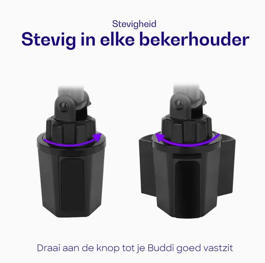Buddi Way Universele Telefoonhouder Auto met Oplader voor Bekerhouder afbeelding 3