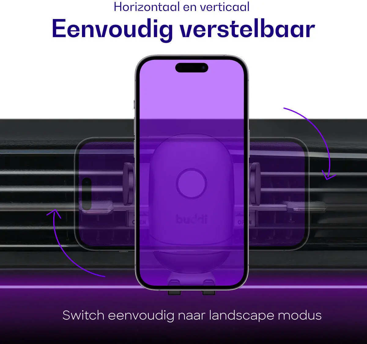 Buddi Way Universele Telefoonhouder Auto met Oplader voor Ventilatierooster afbeelding 11
