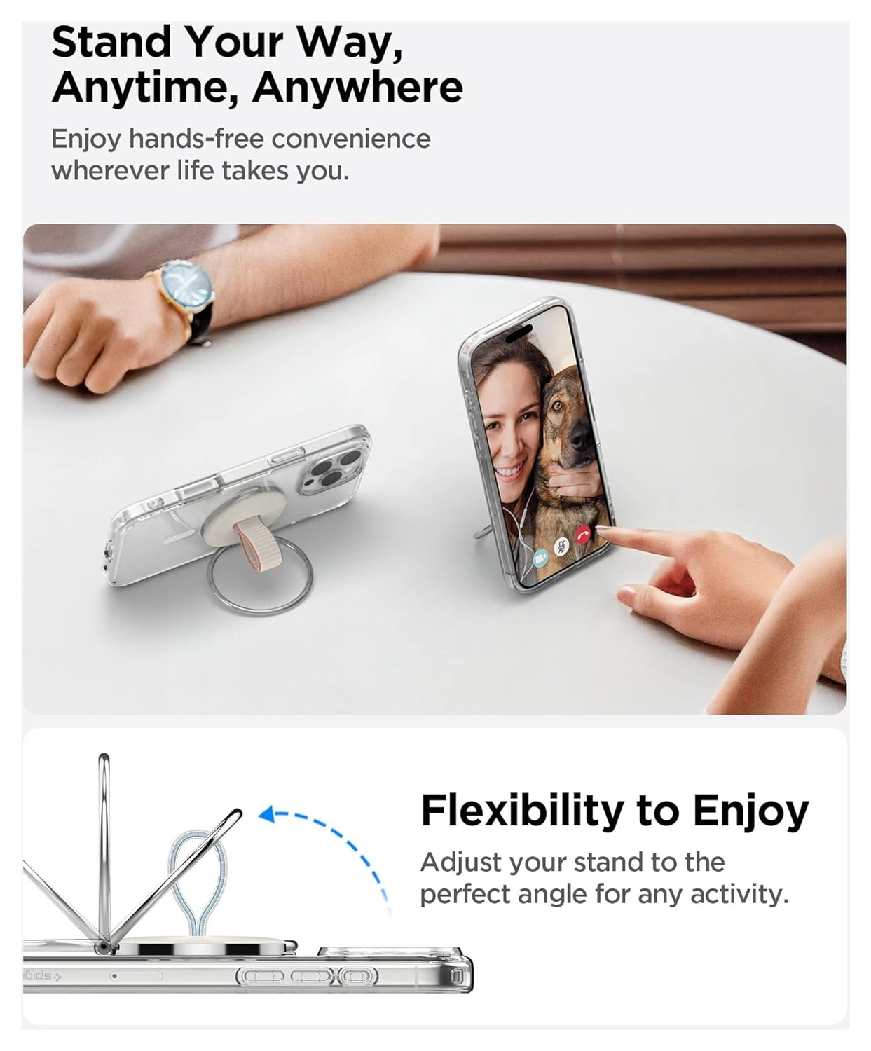 Spigen Ring Holder Universele MagSafe Ring Houder / Vinger Houder Beige afbeelding 3