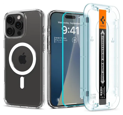Spigen Ultra Hybrid MagFit Pack iPhone 16 Pro Max Hoesje + Tempered Glass afbeelding 1
