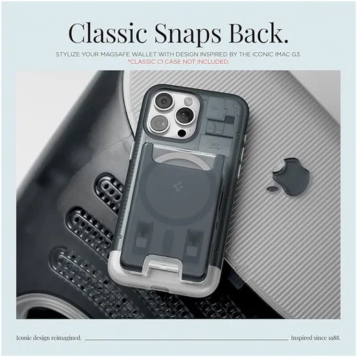 Spigen Classic C1 Magsafe Kaarthouder Graphite afbeelding 2