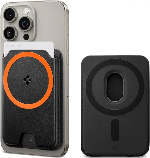 Spigen Valentinus MagFit+ MagSafe Kaarthouder voor Pasjes Zwart afbeelding 1