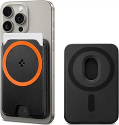 Spigen Valentinus MagFit+ MagSafe Kaarthouder voor Pasjes Zwart afbeelding
