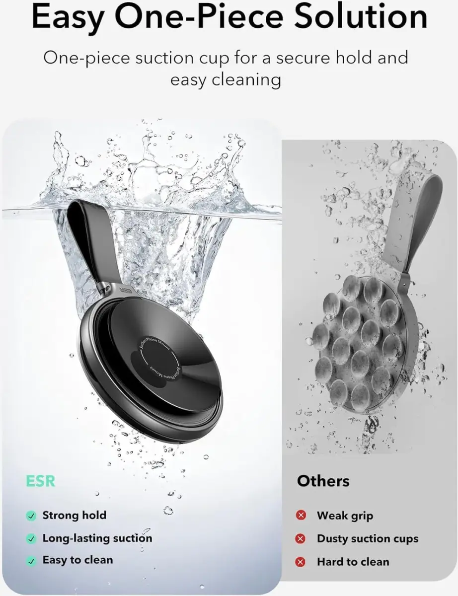 ESR HaloLock Magsafe Zuignap Telefoonhouder met Ringhouder Zwart afbeelding 6