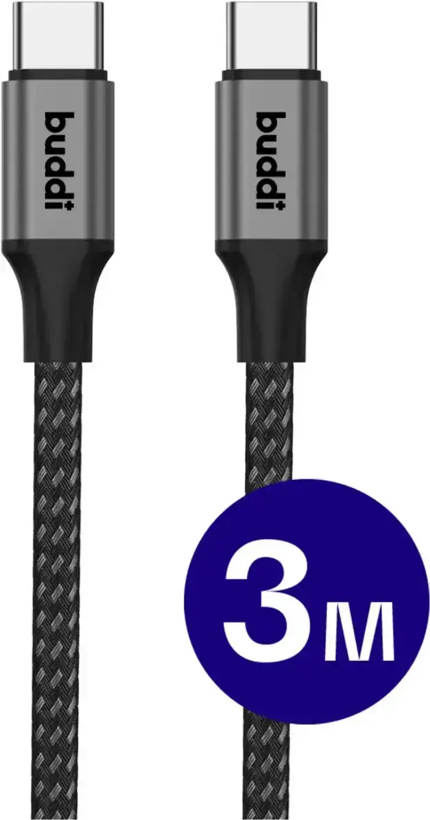 Originele Samsung 65W Power Adapter met 100W Buddi Flex USB-C kabel 3M Zwart afbeelding 14