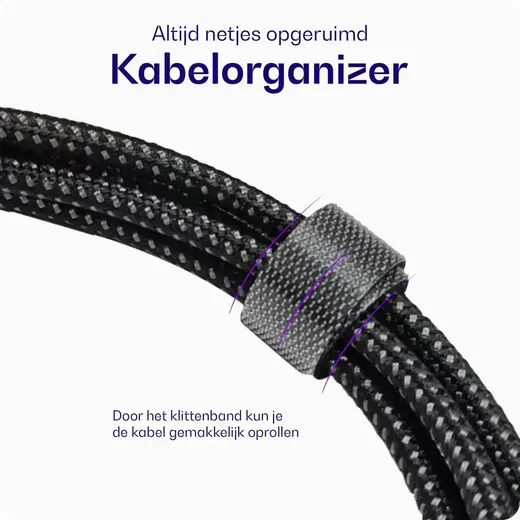 Originele Samsung 65W Power Adapter met 100W Buddi Flex USB-C kabel 3M Zwart afbeelding 8