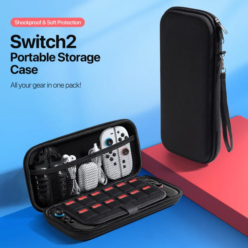 Dux Ducis Nintendo Switch 2 Hoesje Opberghoes met Game Card Organizer Zwart afbeelding 3