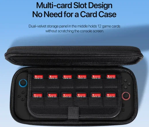 Dux Ducis Nintendo Switch 2 Hoesje Opberghoes met Game Card Organizer Zwart afbeelding 5