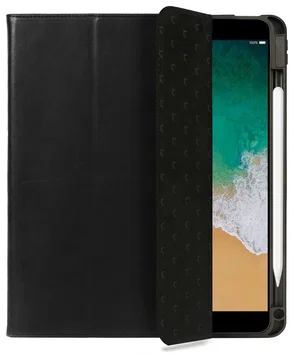 Rosso Elite iPad 10.2 / Pro 10.5 Hoes 2-in-1 Echt Leer Book Case Zwart