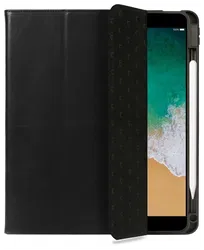 Rosso Elite iPad 10.2 / Pro 10.5 Hoes 2-in-1 Echt Leer Book Case Zwart afbeelding