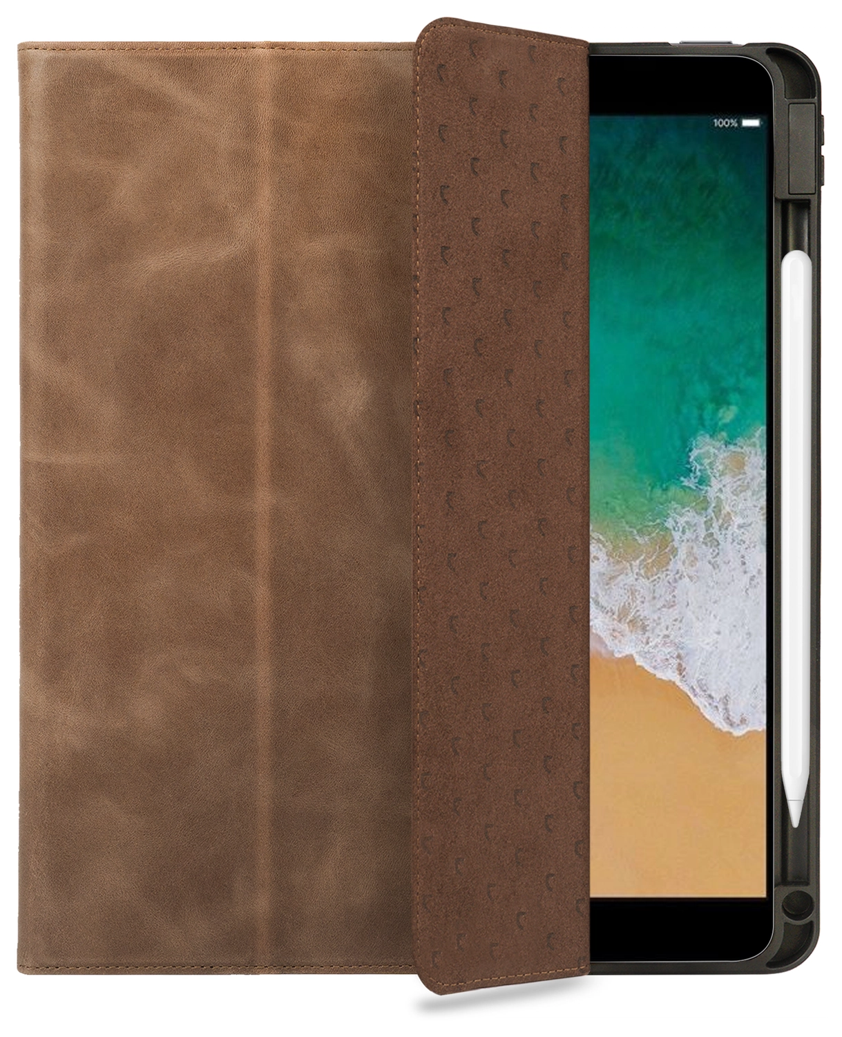 Rosso Elite iPad 10.2 / Pro 10.5 Hoes 2-in-1 Echt Leer Book Case Bruin afbeelding 1