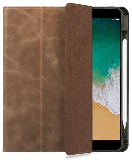 Rosso Elite iPad 10.2 / Pro 10.5 Hoes 2-in-1 Echt Leer Book Case Bruin afbeelding 1