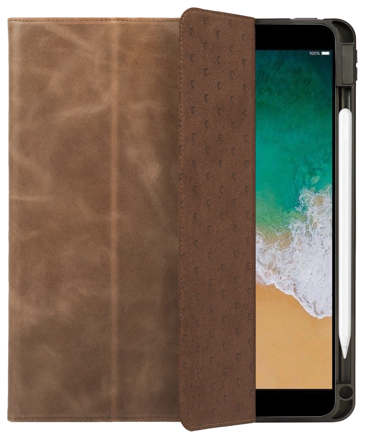 Rosso Elite iPad 10.2 / Pro 10.5 Hoes 2-in-1 Echt Leer Book Case Bruin afbeelding 9