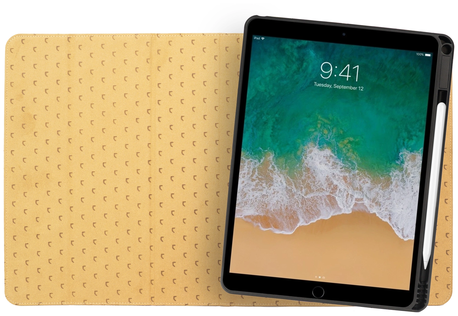 Rosso Elite iPad 10.2 / Pro 10.5 Hoes 2-in-1 Echt Leer Book Case Lichtbruin afbeelding 8