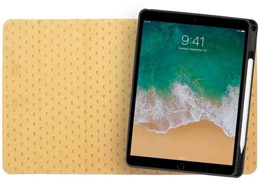 Rosso Elite iPad 10.2 / Pro 10.5 Hoes 2-in-1 Echt Leer Book Case Lichtbruin afbeelding 8