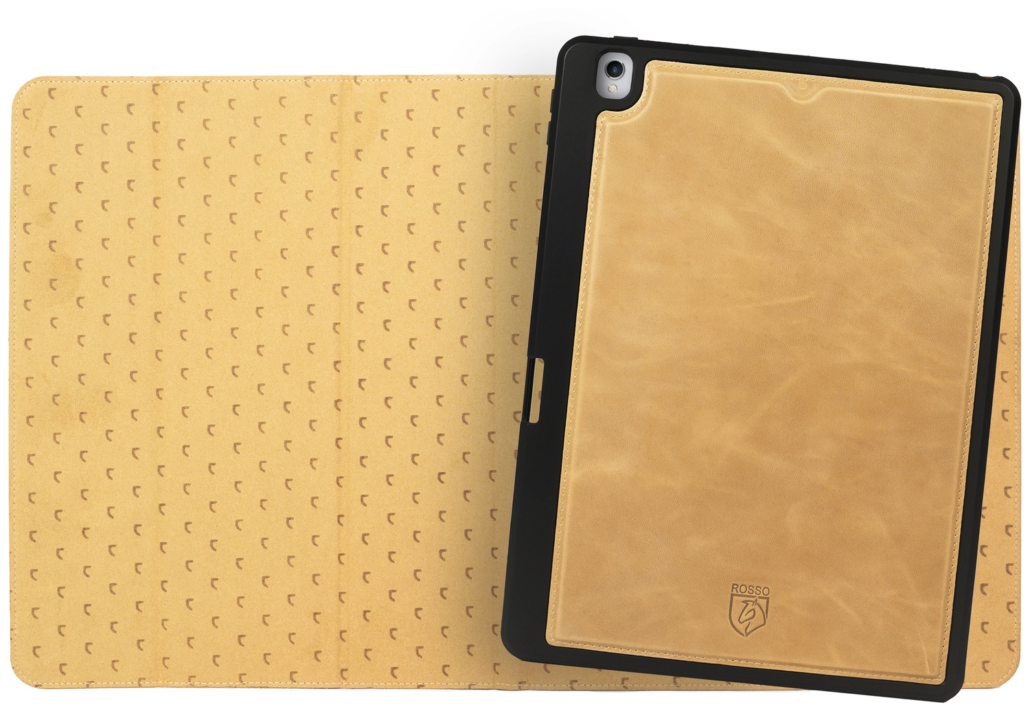 Rosso Elite iPad 10.2 / Pro 10.5 Hoes 2-in-1 Echt Leer Book Case Lichtbruin afbeelding 6