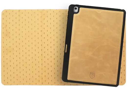 Rosso Elite iPad 10.2 / Pro 10.5 Hoes 2-in-1 Echt Leer Book Case Lichtbruin afbeelding 6
