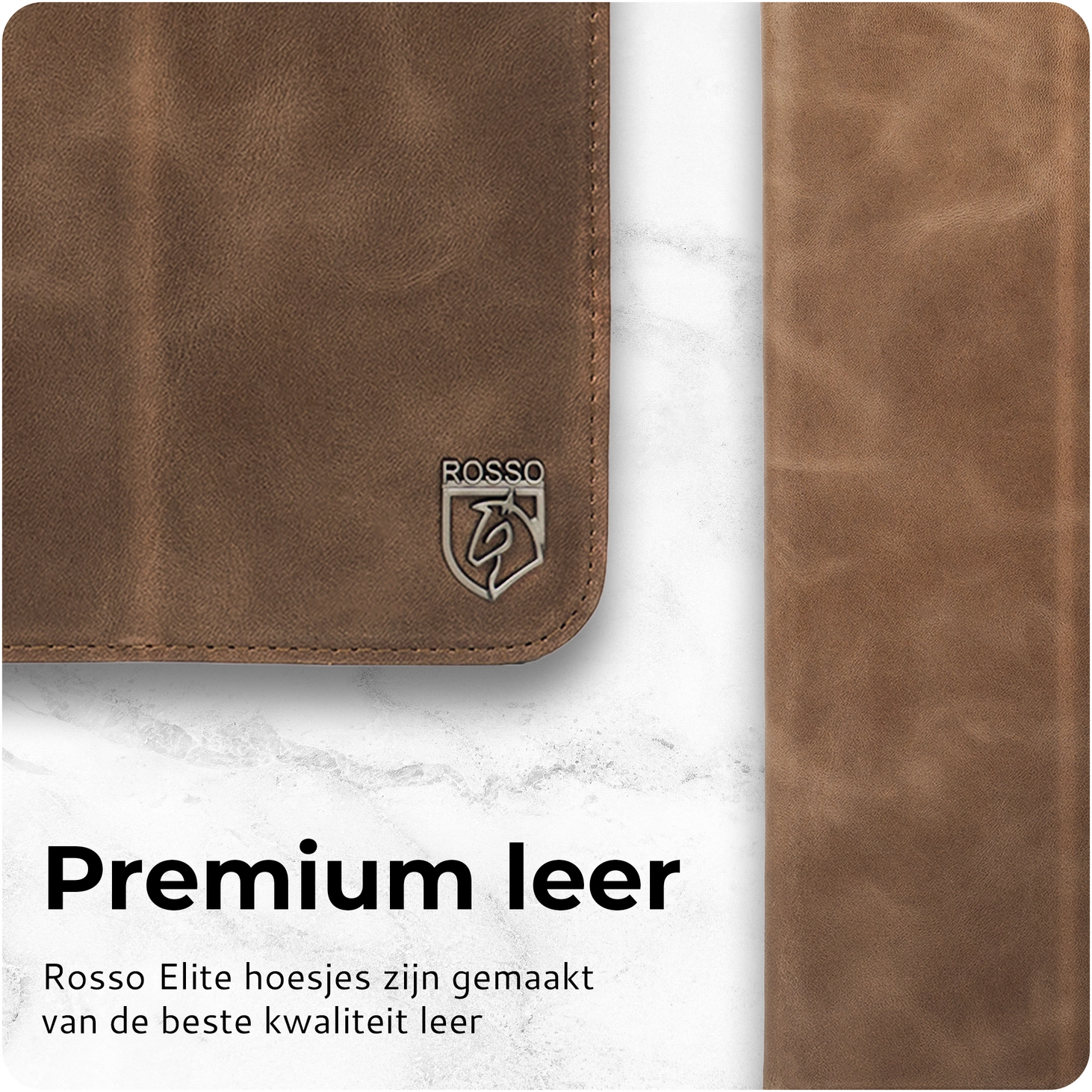 Rosso Elite iPad 11 (2025) / 10.9 (2022) Hoes 2-in-1 Echt Leer Bruin afbeelding 3