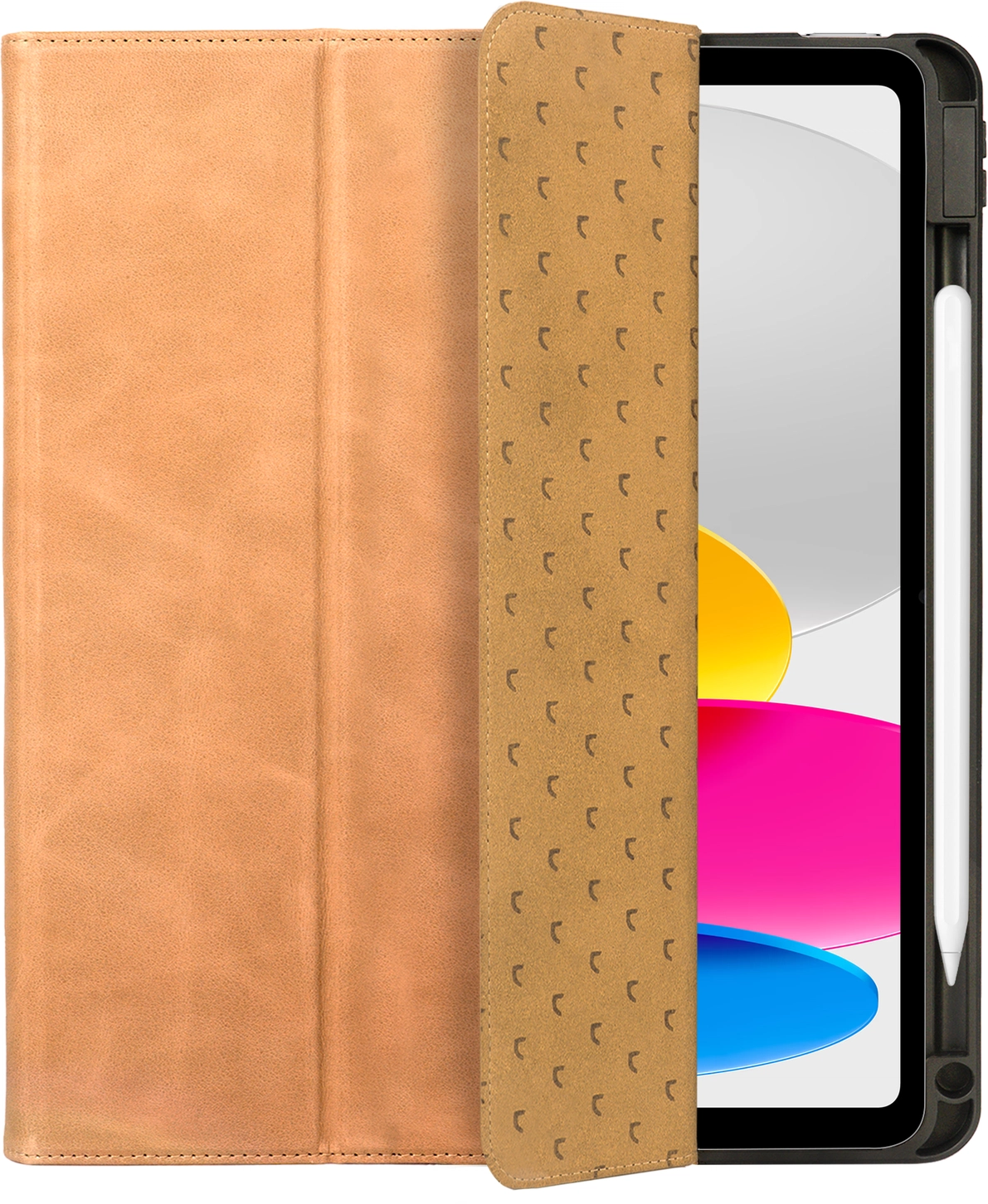 Rosso Elite iPad 11 (2025) / 10.9 (2022) Hoes 2-in-1 Echt Leer Lichtbruin afbeelding 9