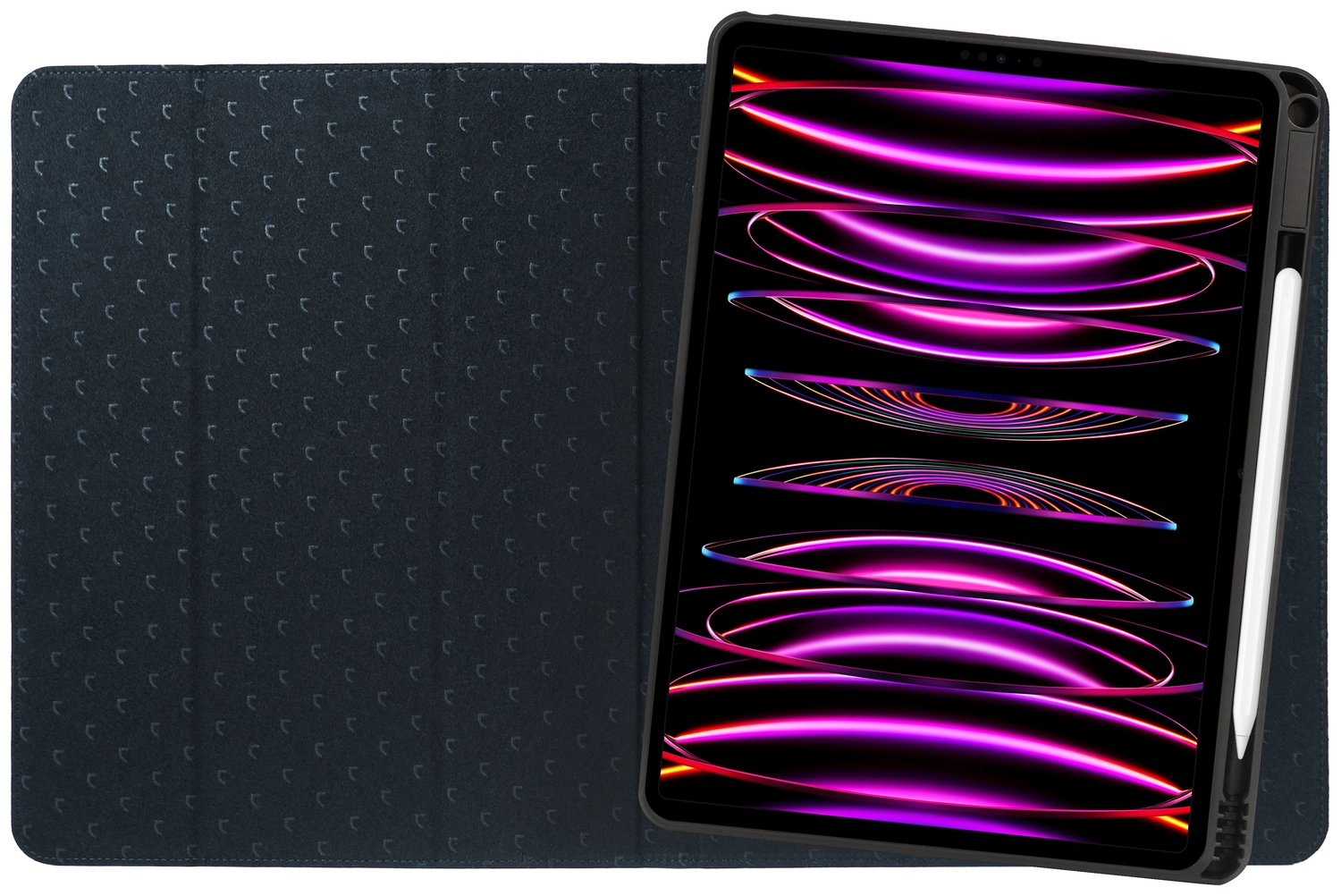 Rosso Elite iPad Pro 12.9 Hoes 2-in-1 Echt Leer Book Case Zwart afbeelding 8