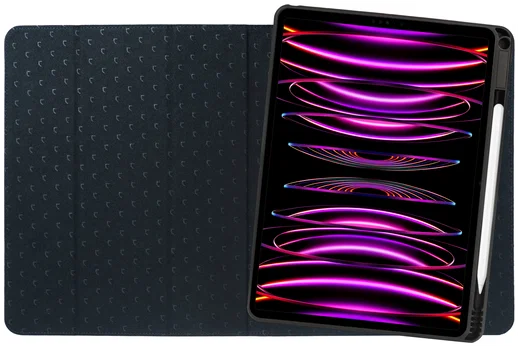 Rosso Elite iPad Pro 12.9 Hoes 2-in-1 Echt Leer Book Case Zwart afbeelding 8