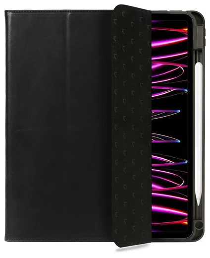 Rosso Elite iPad Pro 12.9 Hoes 2-in-1 Echt Leer Book Case Zwart afbeelding 1