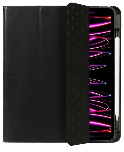 Rosso Elite iPad Pro 12.9 Hoes 2-in-1 Echt Leer Book Case Zwart afbeelding 9