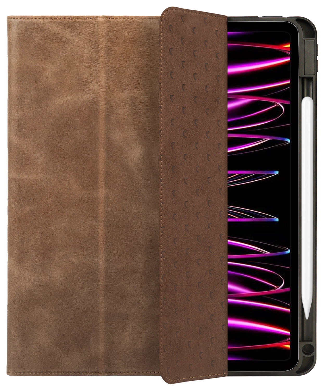 Rosso Elite iPad Pro 12.9 Hoes 2-in-1 Echt Leer Book Case Bruin afbeelding 9