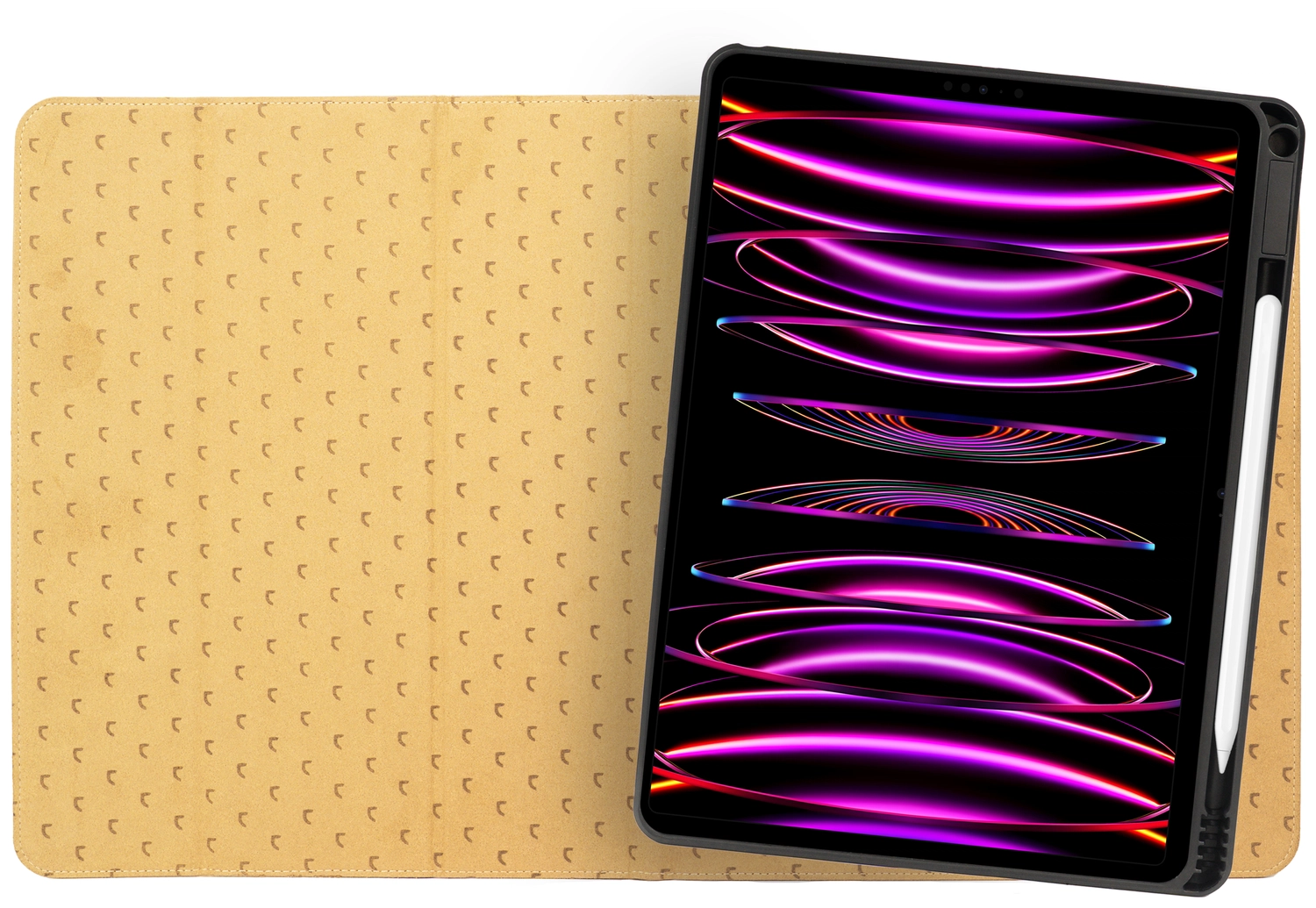 Rosso Elite iPad Pro 12.9 Hoes 2-in-1 Echt Leer Book Case Lichtbruin afbeelding 8