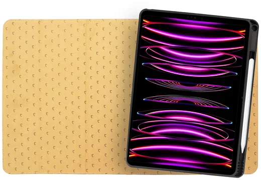 Rosso Elite iPad Pro 12.9 Hoes 2-in-1 Echt Leer Book Case Lichtbruin afbeelding 8