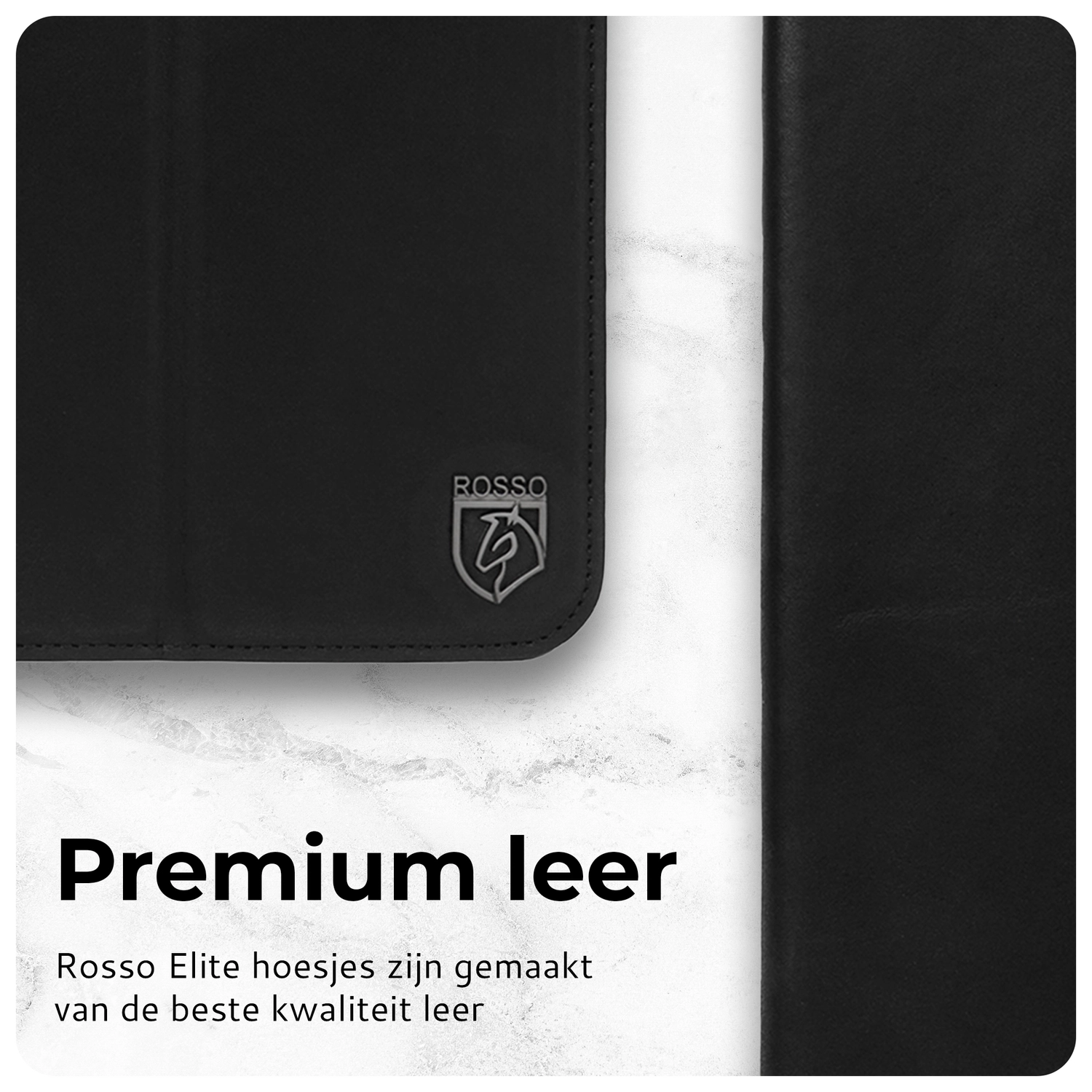 Rosso Elite iPad Air 11 (24/25/26) Hoes 2-in-1 Echt Leer Book Case Zwart afbeelding 3