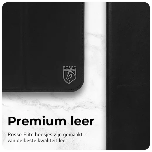 Rosso Elite iPad Air 11 (24/25/26) Hoes 2-in-1 Echt Leer Book Case Zwart afbeelding 3