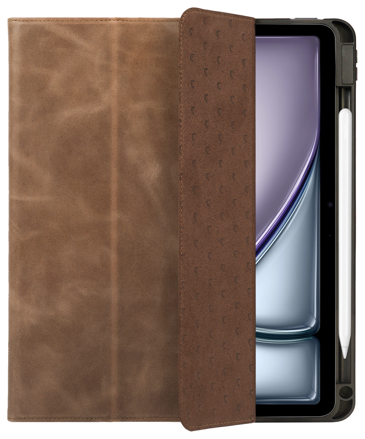 Rosso Elite iPad Air 11 (24/25/26) Hoes 2-in-1 Echt Leer Book Case Bruin afbeelding 9
