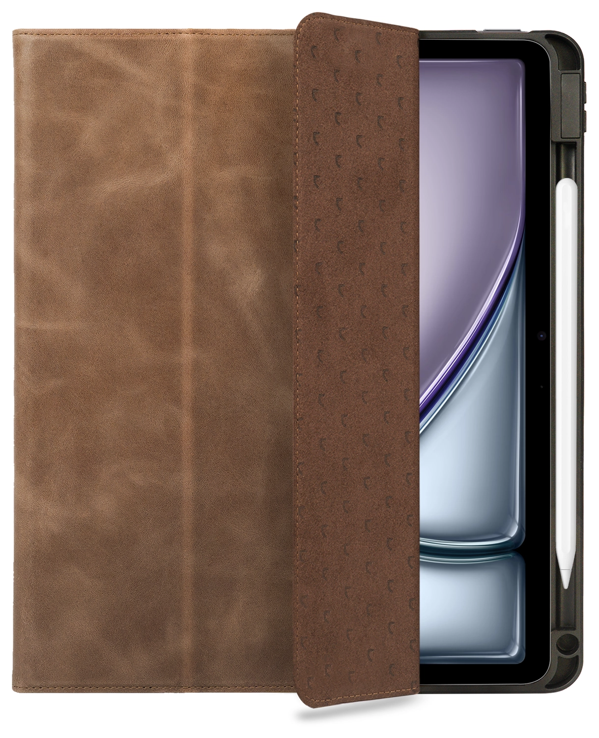 Rosso Elite iPad Air 11 (24/25/26) Hoes 2-in-1 Echt Leer Book Case Bruin afbeelding 1