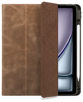 Rosso Elite iPad Air 11 (24/25/26) Hoes 2-in-1 Echt Leer Book Case Bruin
