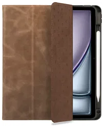 Rosso Elite iPad Air 11 (24/25) Hoes 2-in-1 Echt Leer Book Case Bruin afbeelding