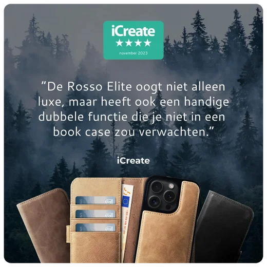 Rosso Elite iPad Air 11 (24/25/26) Hoes 2-in-1 Echt Leer Book Case Lichtbruin afbeelding 4