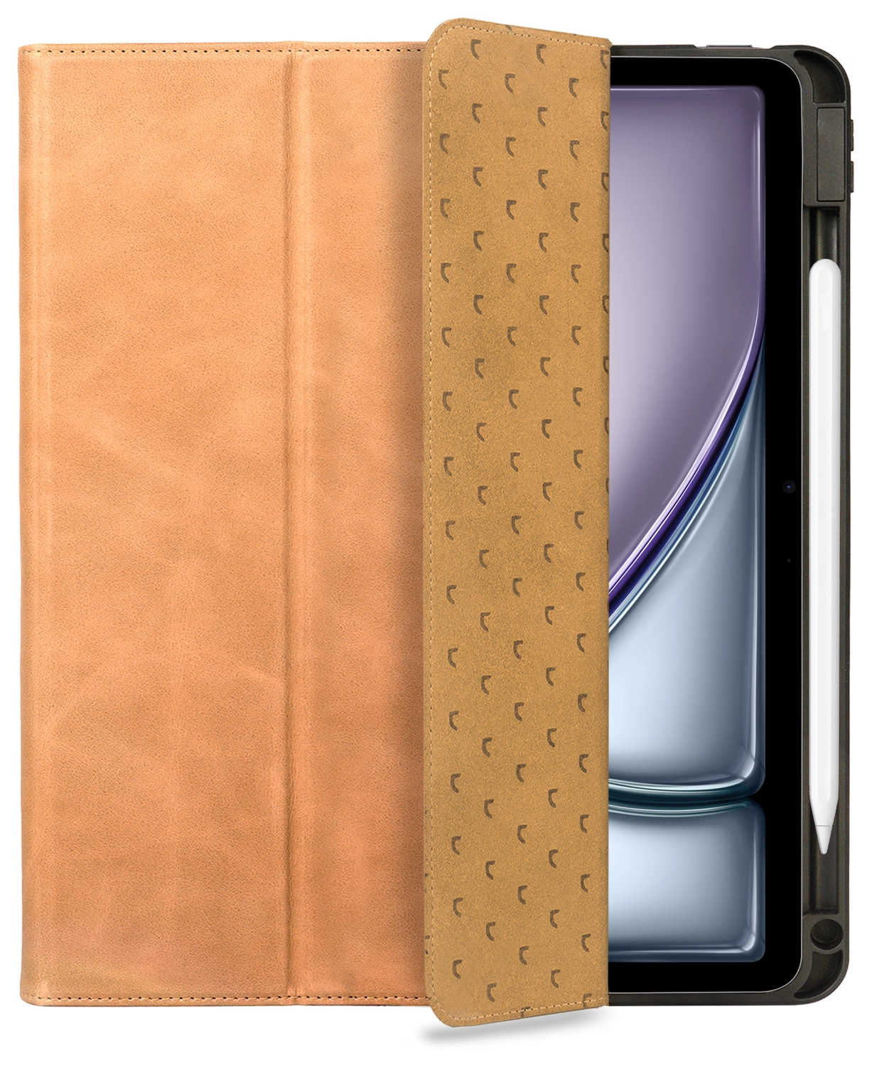 Rosso Elite iPad Air 11 (24/25/26) Hoes 2-in-1 Echt Leer Book Case Lichtbruin afbeelding 1