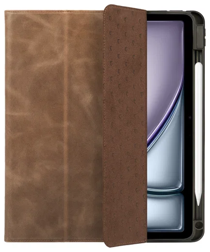 Rosso Elite iPad Air 13 (24/25) Hoes 2-in-1 Echt Leer Book Case Bruin afbeelding 9