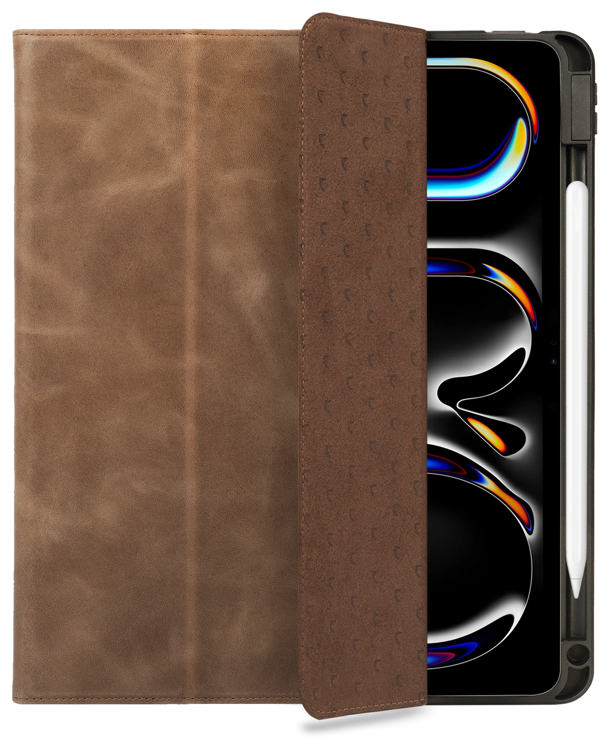 Rosso Elite iPad Pro 11 (2024/2025) Hoes 2-in-1 Echt Leer Book Case Bruin afbeelding 1