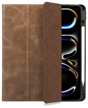 Rosso Elite iPad Pro 11 (2024/2025) Hoes 2-in-1 Echt Leer Book Case Bruin