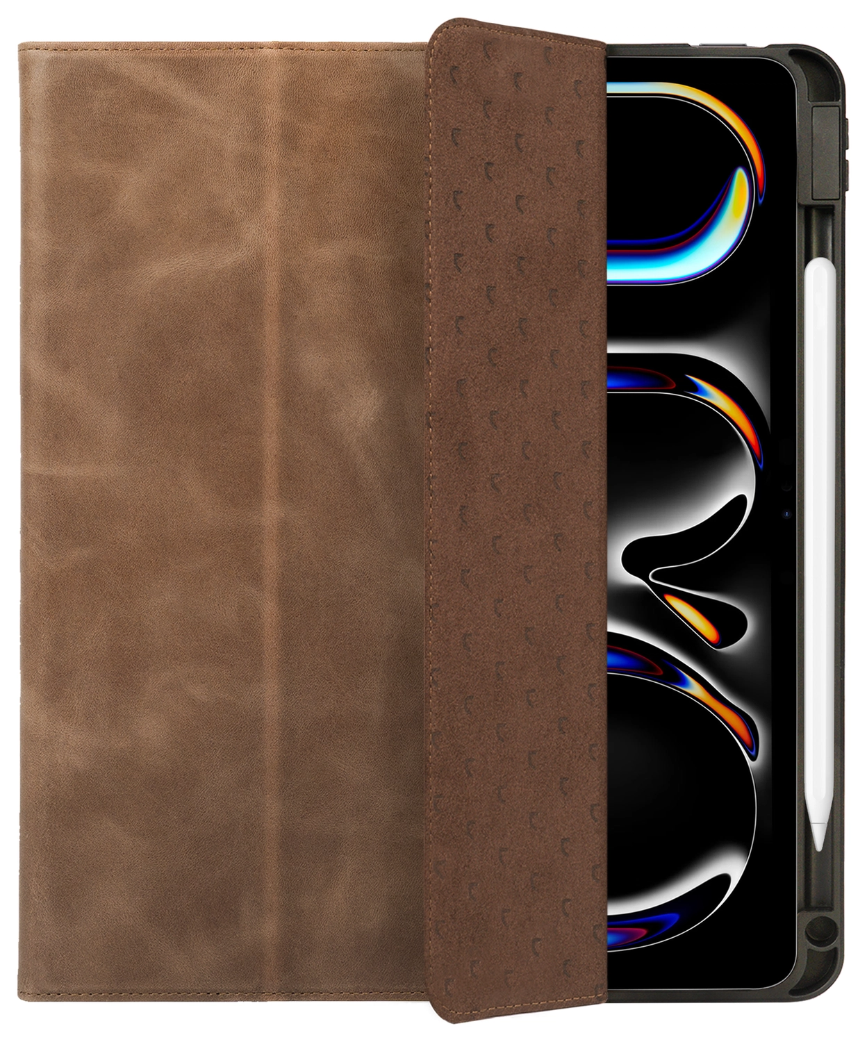 Rosso Elite iPad Pro 11 (2024/2025) Hoes 2-in-1 Echt Leer Book Case Bruin afbeelding 9